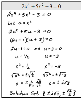 equation reducible to quadratic equation