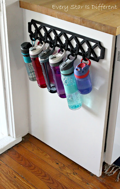 A Minimalist Montessori Kitchen: Water Bottle Storage