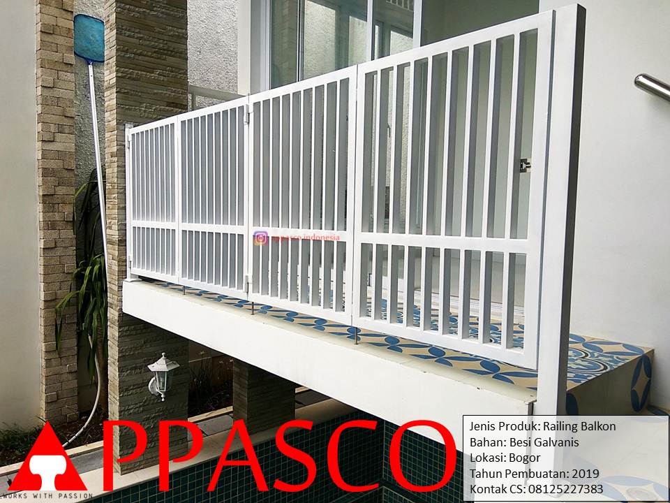 Railing Balkon Putih Minimalis di Bogor Railing Balkon Putih Minimalis di Bogor