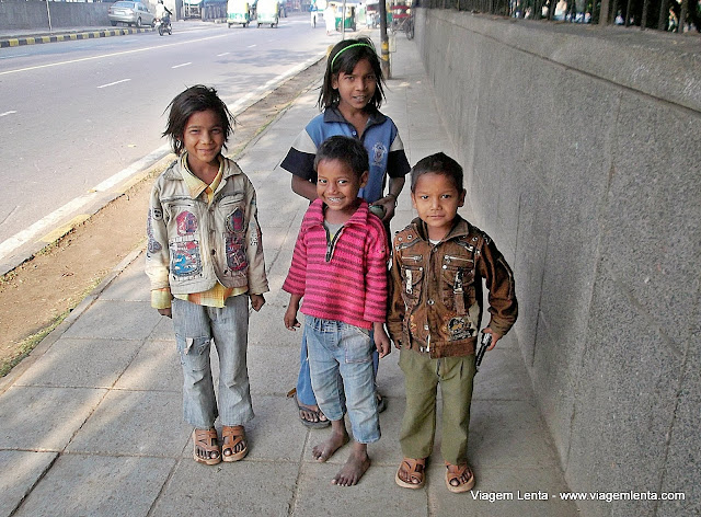 Crianças: sempre presentes em Agra ou Nova Delhi