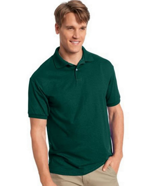 Hanes 054X Mens Comfortblend Jersey Polo - Deep Forest – XL