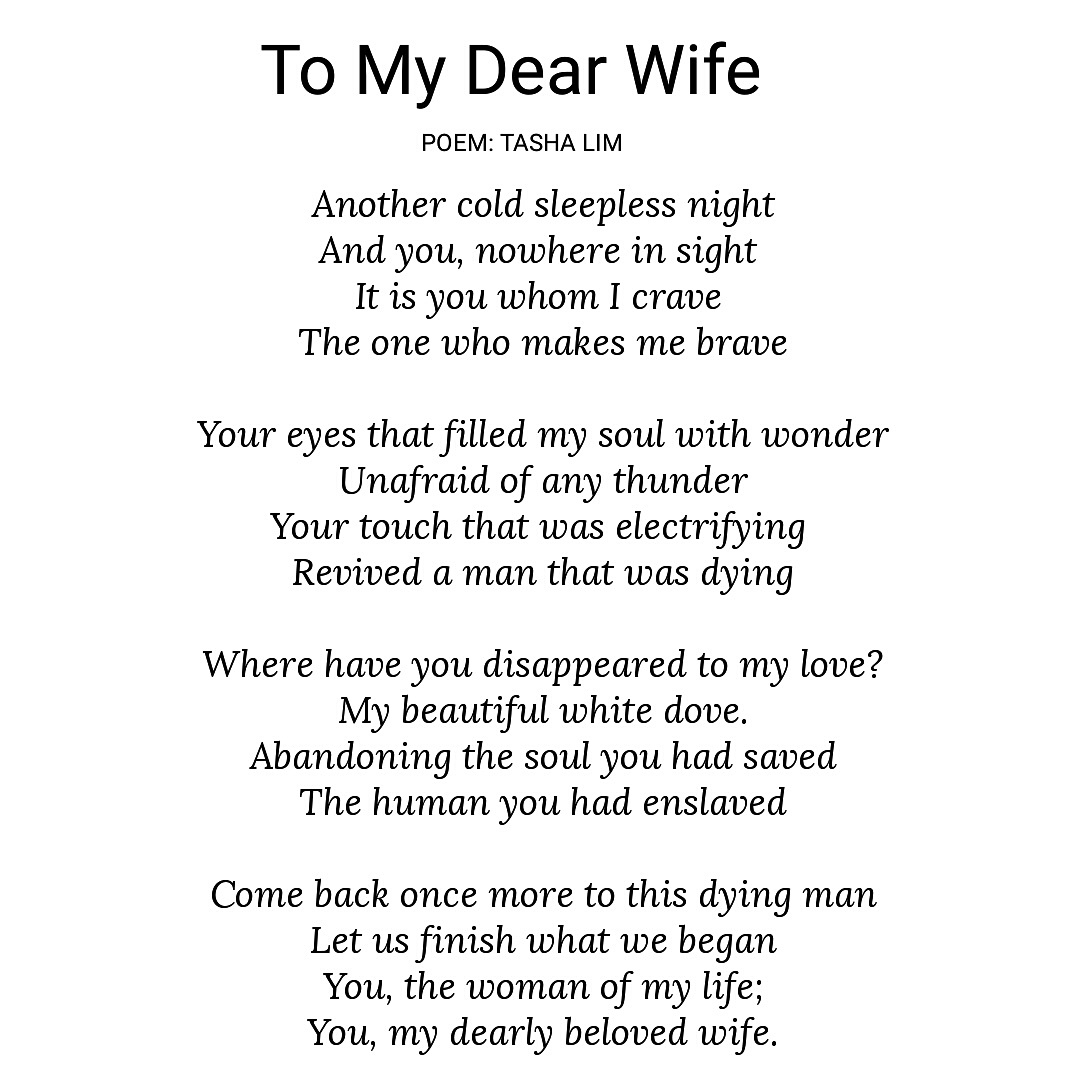 Poem 69 To My Dear Wife.