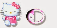 Alfabeto de Hello Kitty en diferentes posturas O. 