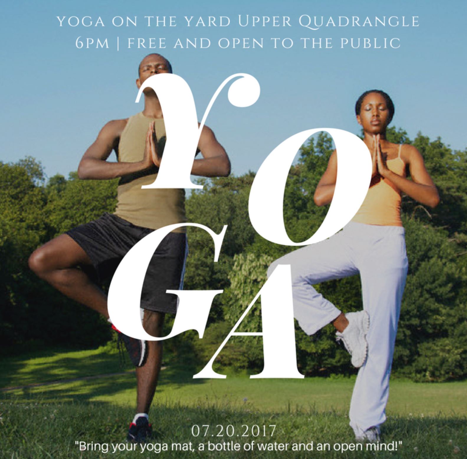 bloomingdale "Yoga on the Yard" at Howard University tomorrow