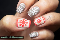 nail acrylic december snowflakes nails theme vic