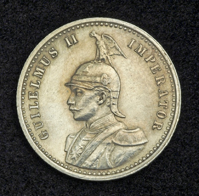 German East Africa Rupee Silver Coin, German Emperor Kaiser Wilhelm II