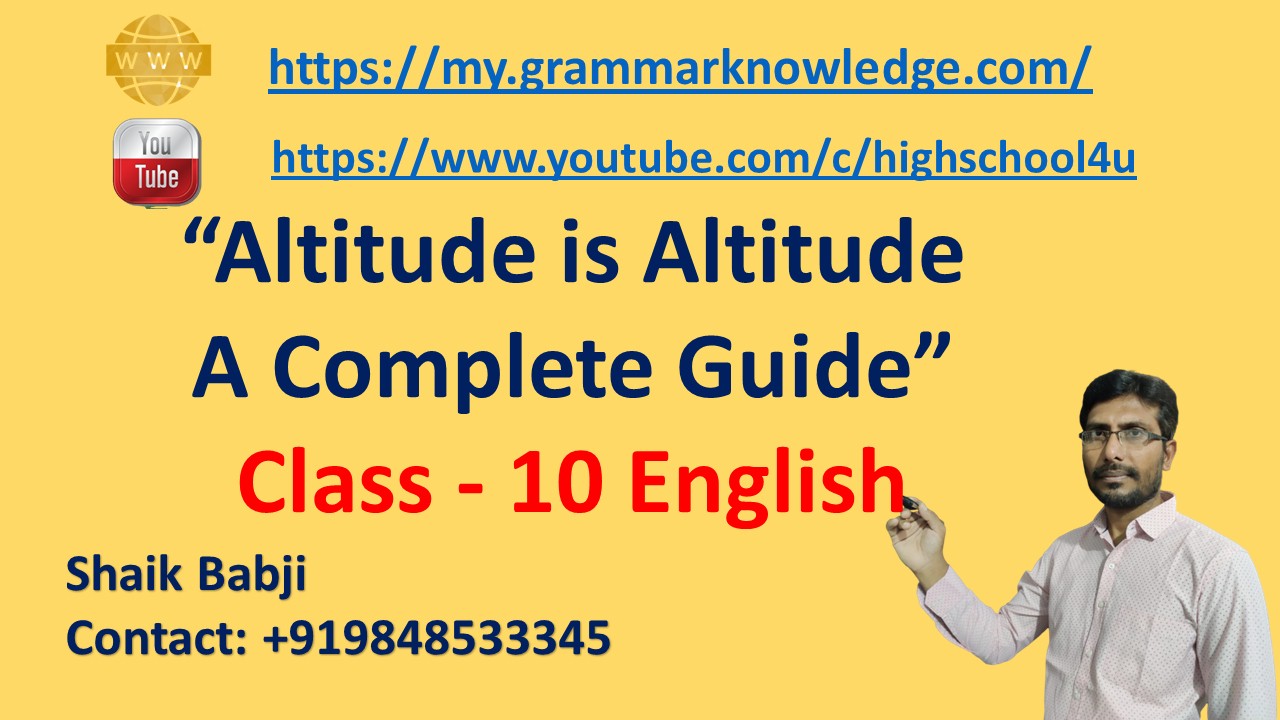 Altitude is Altitude A Complete Guide Class 10 English Personality Development Learn