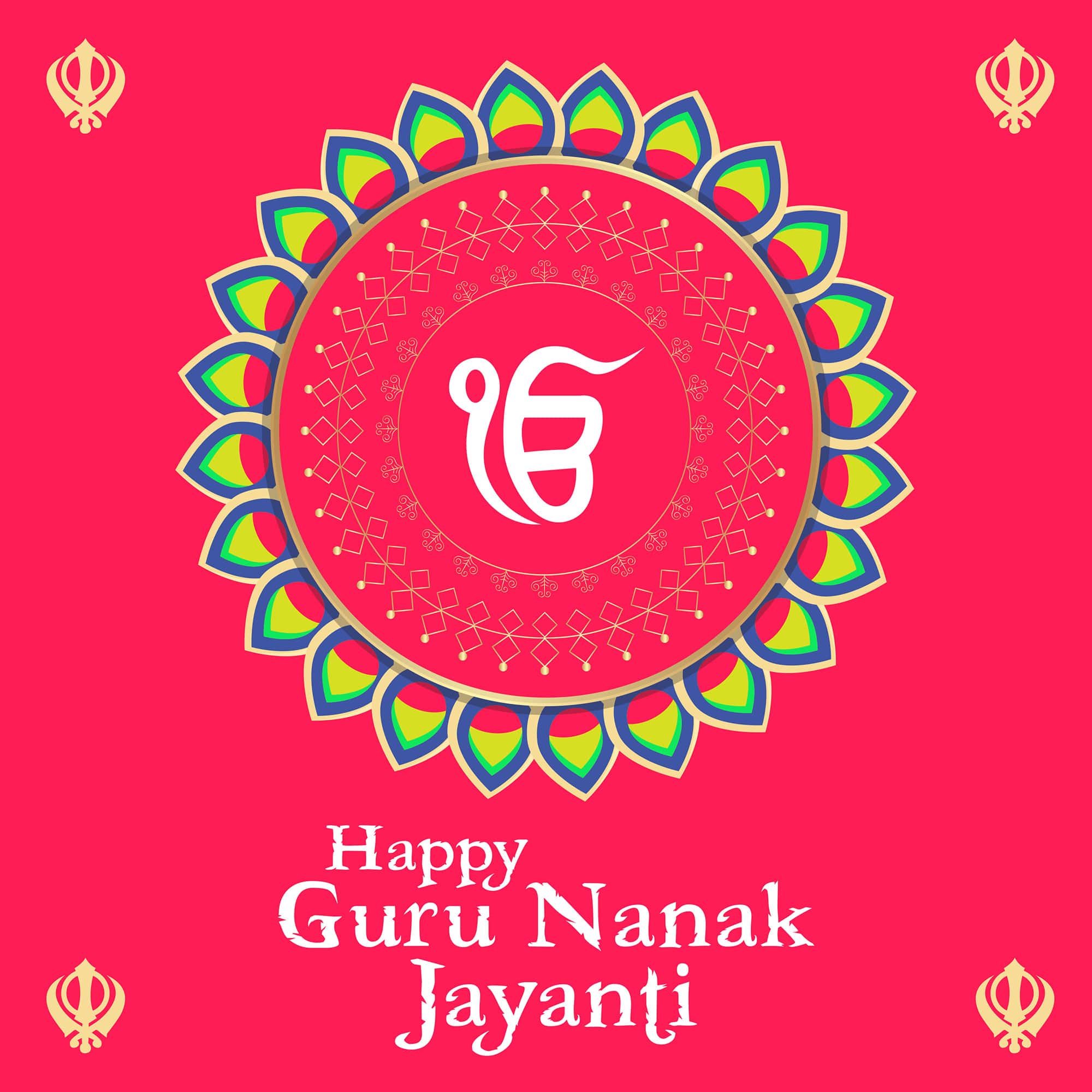 Creative Happy Guru Nanak Jayanti vector illustration template for free download