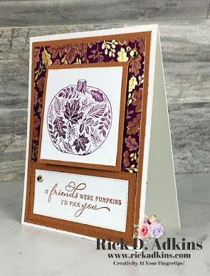 Check out today's card that doubles as a bookmark as well both showcases the Pretty Pumpkins Stamp Set.  Click here for more