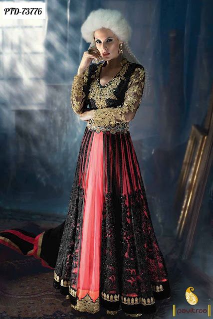 Buy Fancy Black Color Western Indian Wedding Dresses with Special Discount Offer Online Shopping at Pavitraa.in