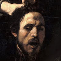 Portrait of Cecco del Caravaggio as Severed Head of Goliath (Caravaggio, Vienna, 1607)