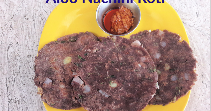 Aloo Nachini Roti - Potato Fingermillet Flatbread #BreadBakers