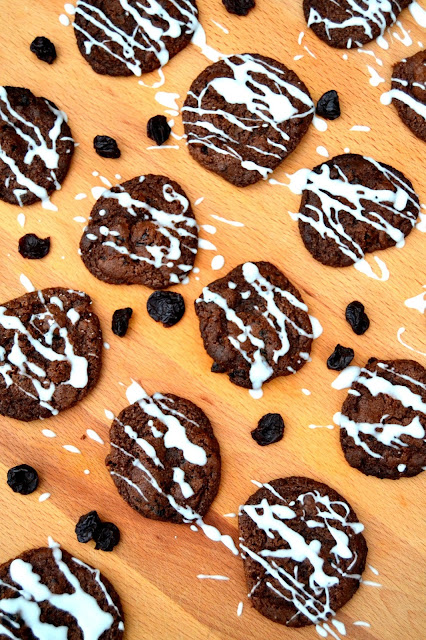 Chocolate and Cherry Cookies or Black Forest Cookies - bursting with dried cherries and almond extract