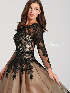 Ellie Wilde Ball gown Black-nude prom dress design