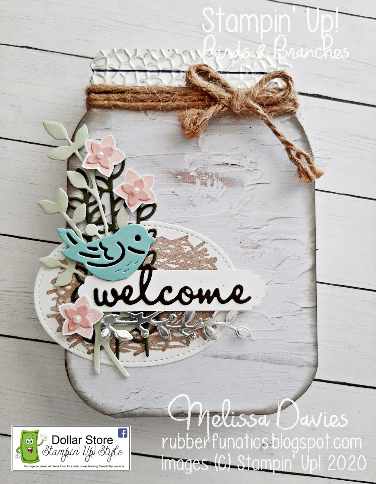 RubberFUNatics Dollar Store Stampin' Up! Style Wooden Canning Jar