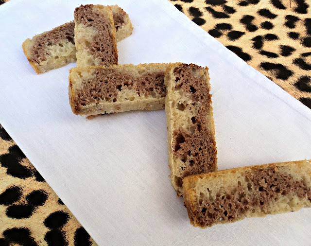Pan marmolado con harina de castañas