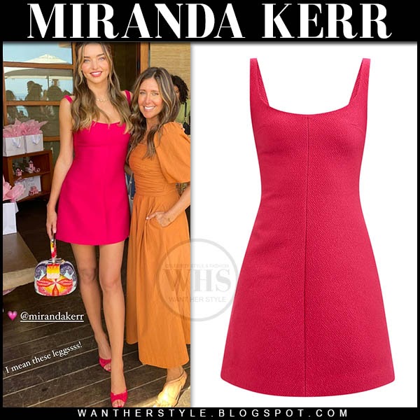 Who made Miranda Kerr's pink sweetheart dress? – OutfitID