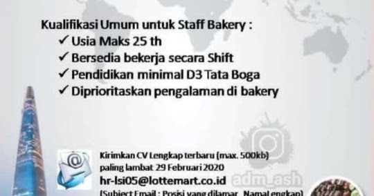 Lowongan Kerja Lotte Mart 2020 Area Bandung 2021