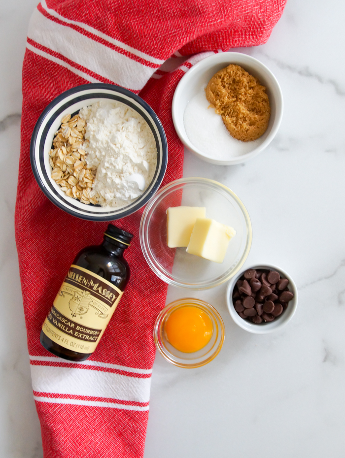 Oatmeal Chocolate Chip Mug Cookie Bake at 350°