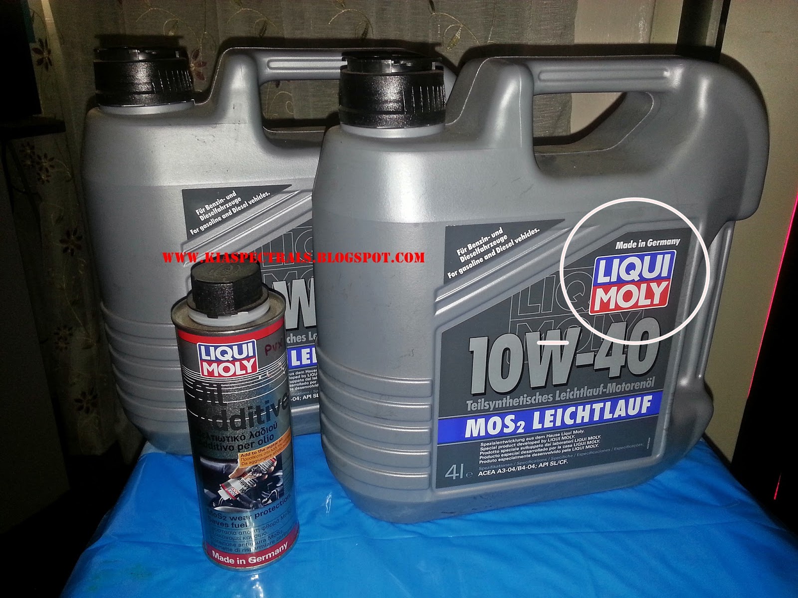 KIA SPECTRA Genuine Liqui Moly performance Engine Oil.