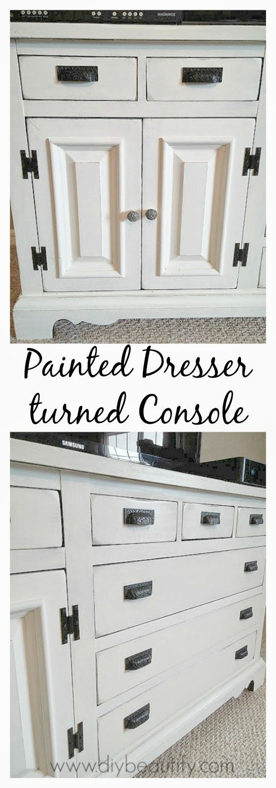 Old Dresser turned Console Table DIY Beautify Creating Beauty at Home