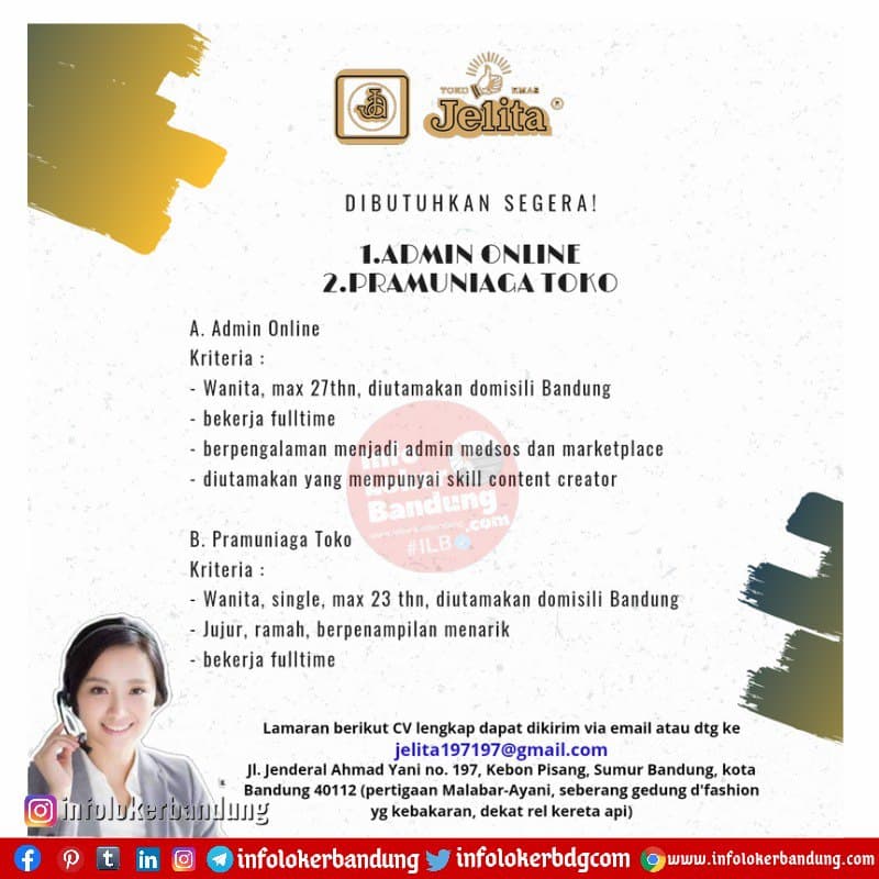 Lowongan Kerja Toko Mas Jelita Bandung Mei 2021 - Info Loker Bandung  Desember 2021