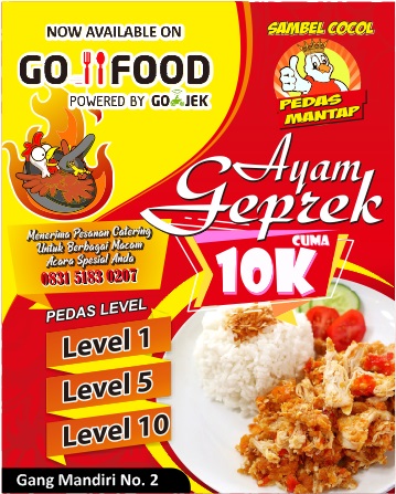  Desain  Spanduk Ayam  Geprek  GO FOOD GO RESTO Riza Corel