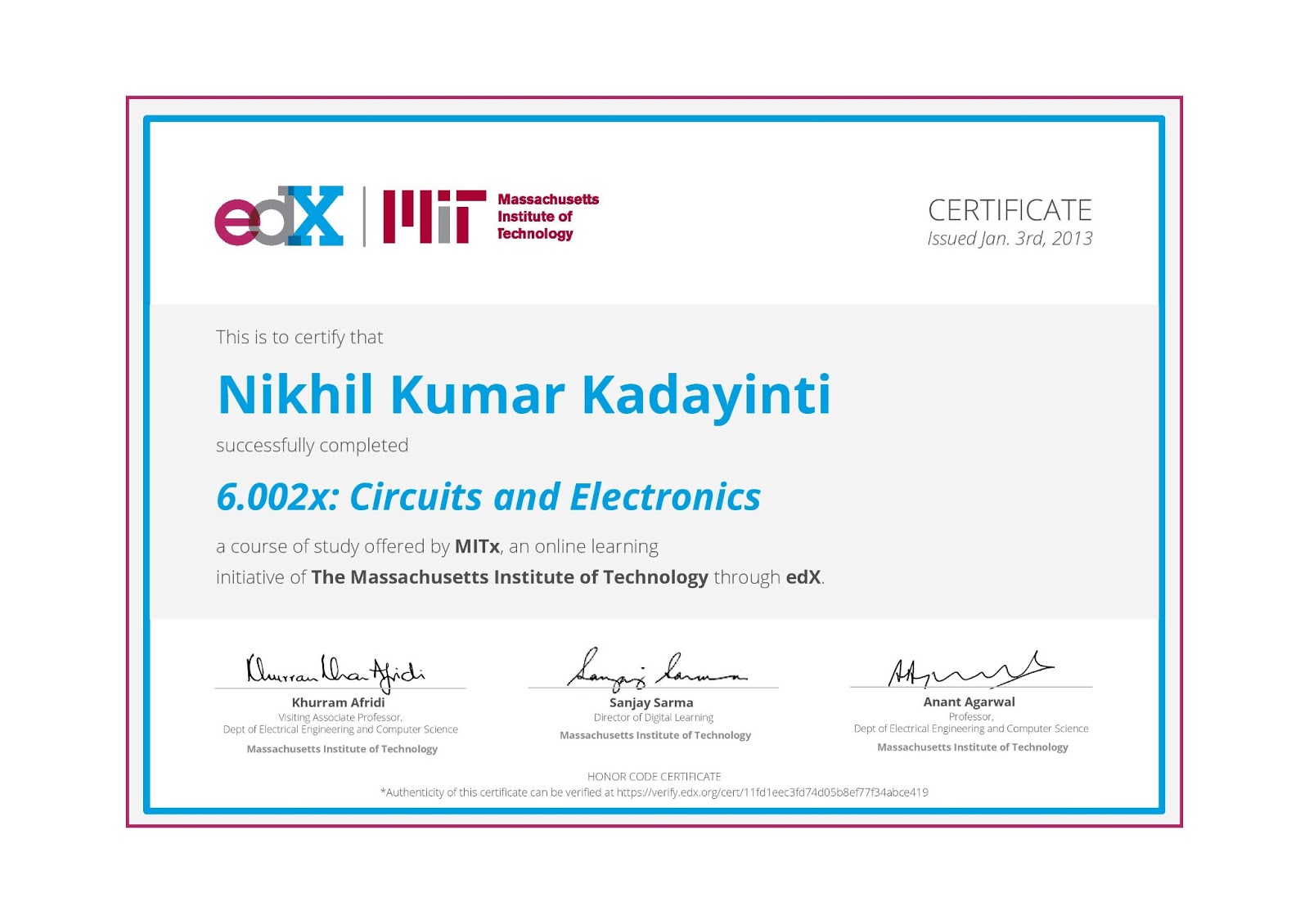 EDX Certificate. EDX IIMBX Certificate. Polar code Certificate.