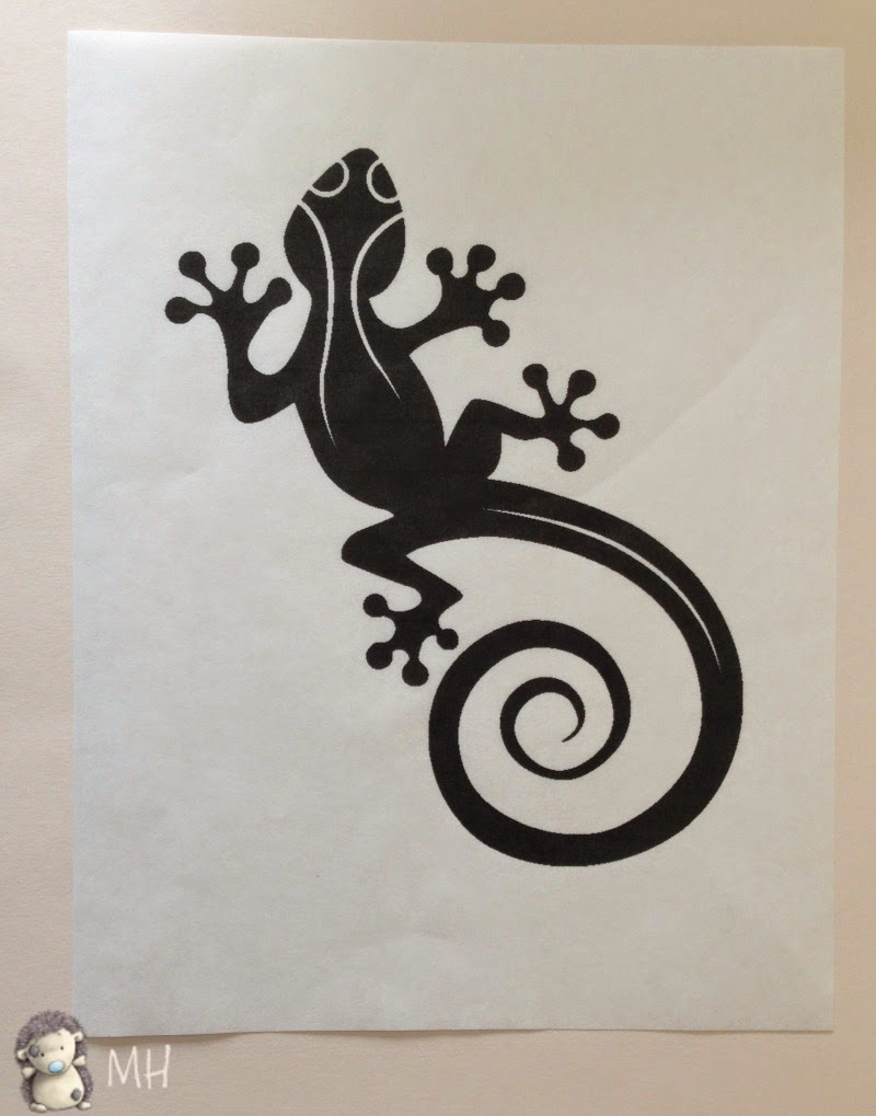 Lagartija sobre freezer paper