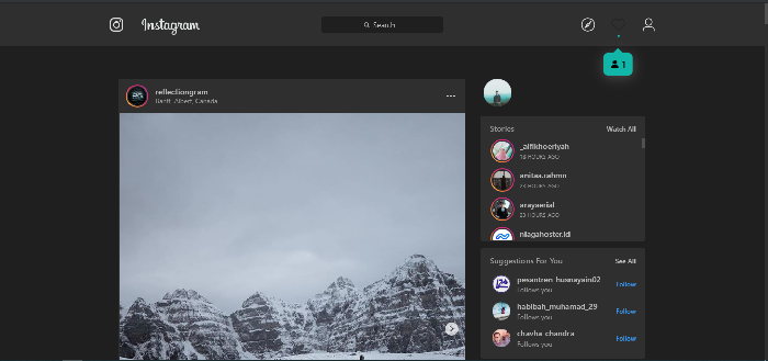 Instagram dark mode