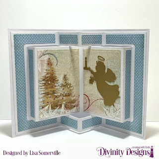 Stamp Set: Keep Christ, Custom Dies: Book Fold Card with Layers, Circles, Pierced Circles, Angel, Paper Collection: Christmas 2014