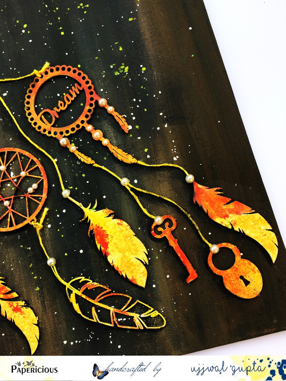 Mixed Media Dream Catcher on Canvas + Video Tutorial! Papericious