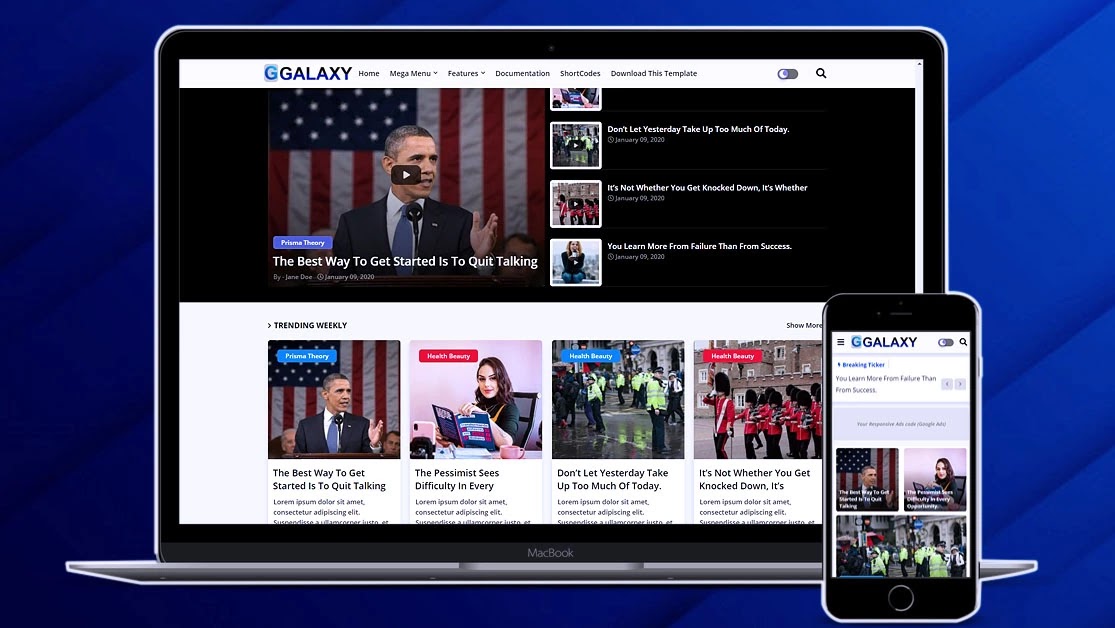 Galaxy - Magazine & Responsive Premium And Elegant Blogger Template