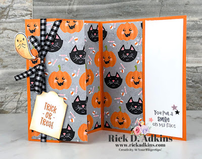 Check out the Scene Card that I made using the products from the Cute Halloween Suite from Stampin' Up!'s July-December Mini Catalog.