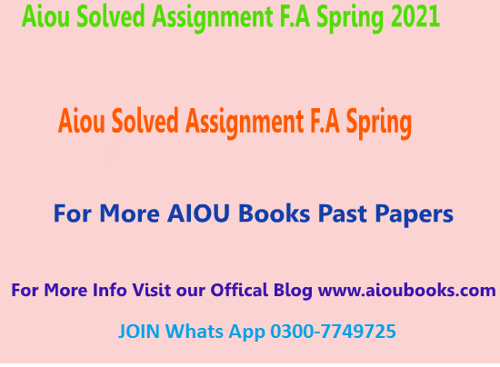 solved assignment spring 2021 fa