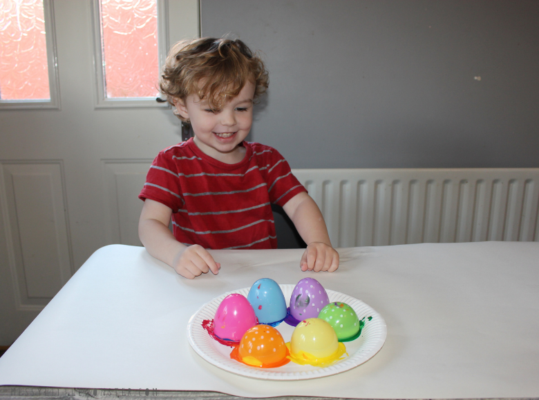 Plastic Easter Egg Painting for Toddlers Messy Little Monster