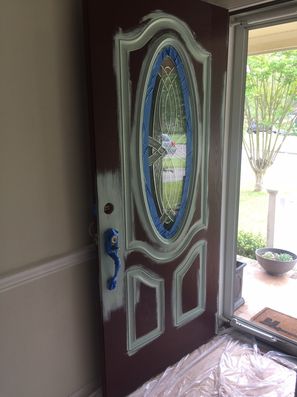Newly Domesticated Front Door Makeover I'm a Robin's Egg Blue Addict