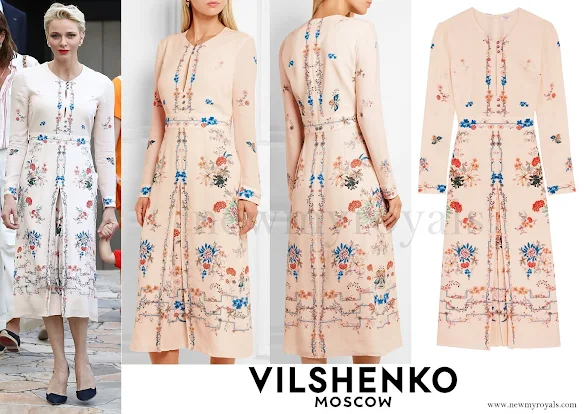 Princess Charlene wore a Jery Floral Print Dress by Vilshenko