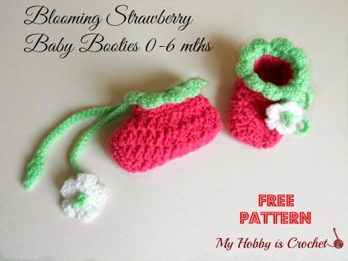 Blooming Berry Baby Booties  - Free Crochet Pattern