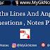 Maths Lines And Angles Questions , Notes in Hindi PDF