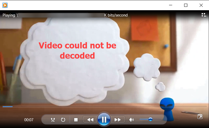 No se pudo decodificar el video