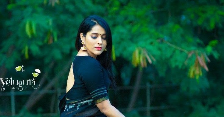 Indian Tv Anchor Model Rashmi Gautam Photo Shoot In Black Saree