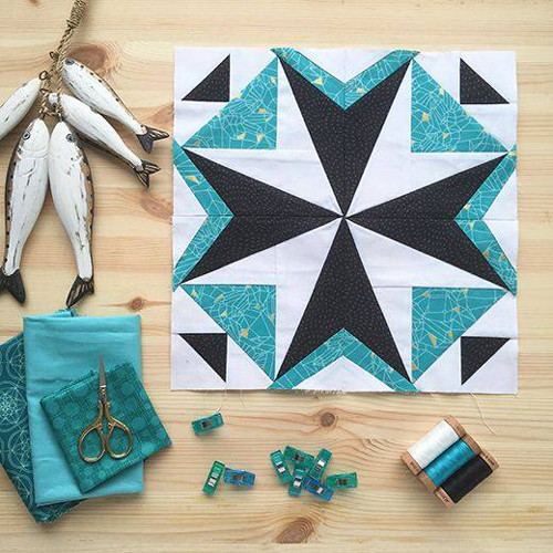 Lisbon Tile Quilt Block - Free Pattern