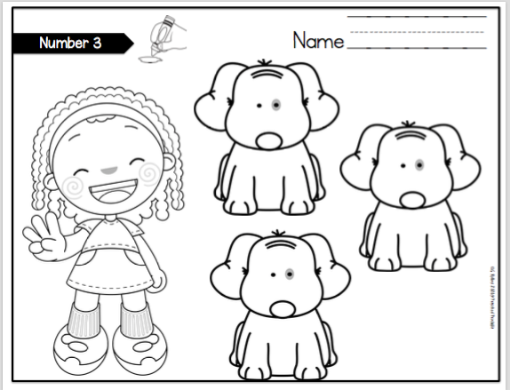 Free Number Coloring Pages 1-10 ~ Preschool Printables