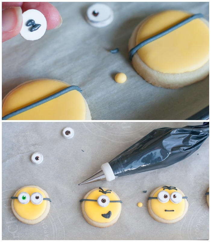 Minions Cookies, step-by-step tutorial - Bake at 350°