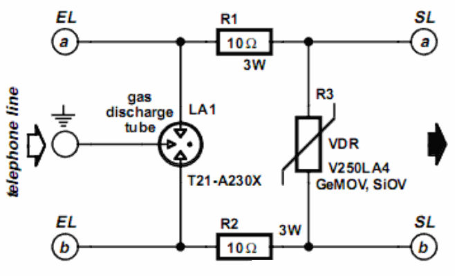 Protection For Telephone Line Circuit | Circuit Diagram Centre
