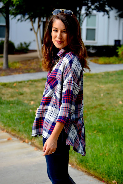 Rosy Outlook: Flowy Plaid
