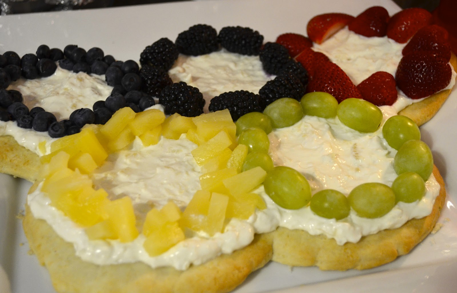 simply FOuR us Olympics Recipe Fruit Pizza Olympic Ring Style