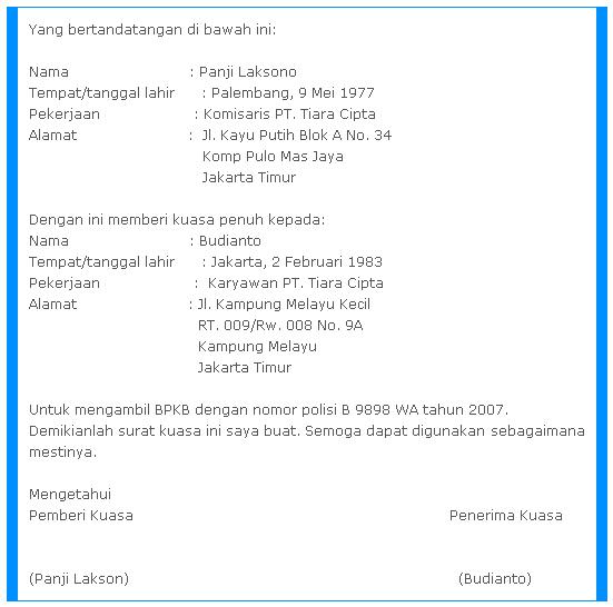 9 Contoh Surat Kuasa Lengkap Terbaru 2018 Cara
