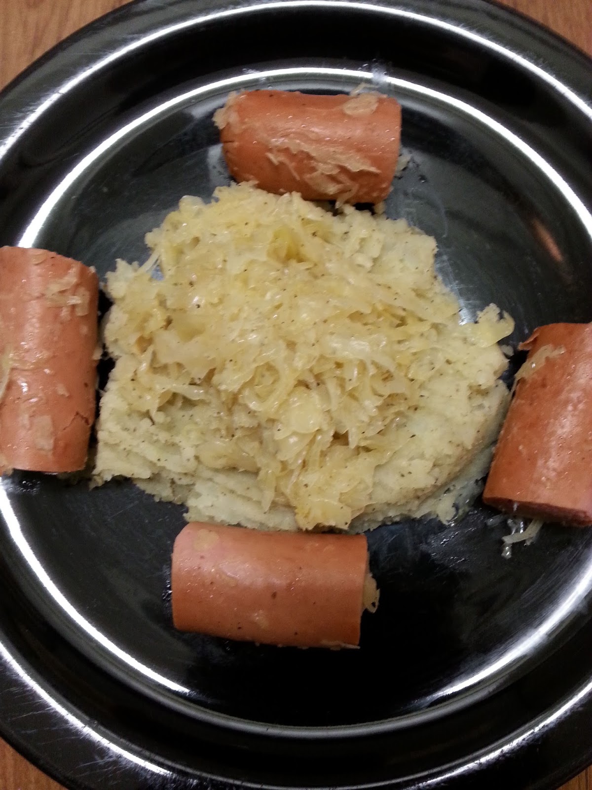 Christine's Pantry Sauerkraut and Mashed Potatoes with Smoked Sausage